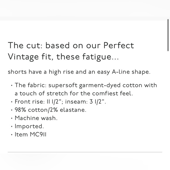 Madewell Perfect Vintage Fatigue Short - Picture 11 of 11